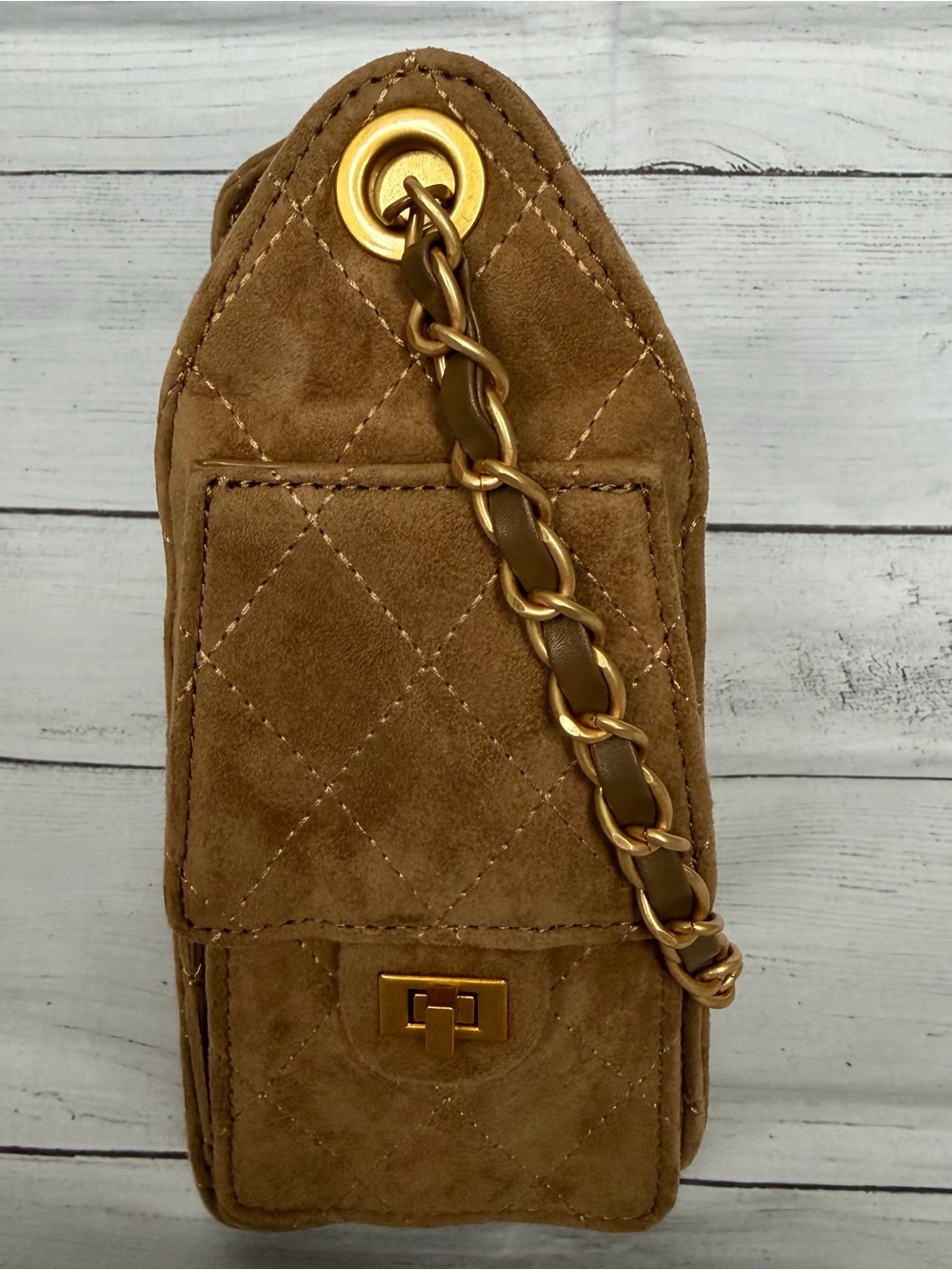 Unbranded Suede Chain Drawstring Shoulder Bag - Picture 2 of 11